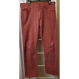 Men's Levis Levi's 513 Slim Straight Stretch Jeans‎ 34x30 Burgundy Maroon Red